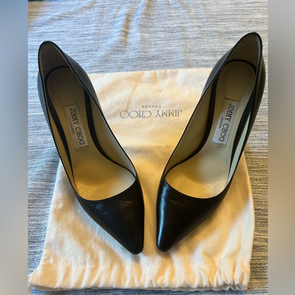 Jimmy Choo Romy Black Leather high heels